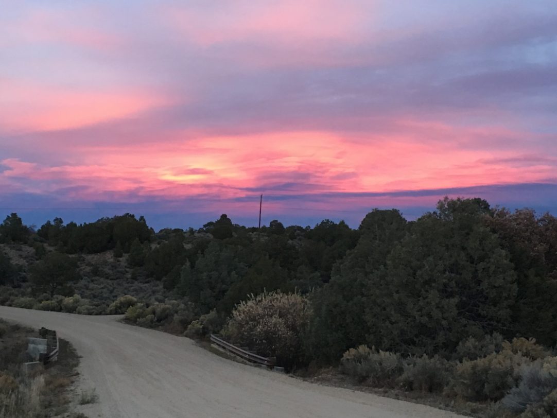 Looking east at the sky reflection of a Taos sunset